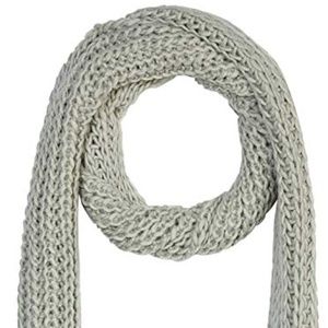 Women's Long Tassel Light Grey Knit Scarf